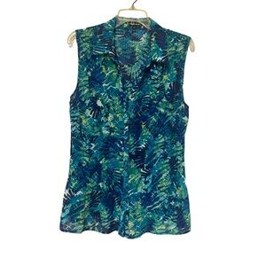 Fashion Bug Sleeve Collar Art2wear Office Watercolor Blouse - Size XL